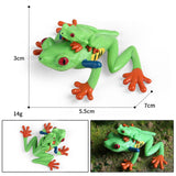 Frog Figurines Toy Frog Animal Sculpture Photo Props Teaching Aids Bath Toys 3cmx5.5cmx7cm