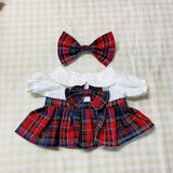 Maxbell 2Pcs Dolls Dress Suit with Bow Tie Hair Clip for 38cm Dolls Children's Gifts A