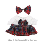 Maxbell 2Pcs Dolls Dress Suit with Bow Tie Hair Clip for 38cm Dolls Children's Gifts A