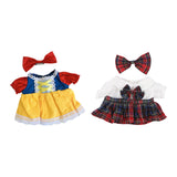 Maxbell 2Pcs Dolls Dress Suit with Bow Tie Hair Clip for 38cm Dolls Children's Gifts A