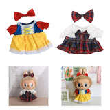 Maxbell 2Pcs Dolls Dress Suit with Bow Tie Hair Clip for 38cm Dolls Children's Gifts A