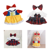 Maxbell 2Pcs Dolls Dress Suit with Bow Tie Hair Clip for 38cm Dolls Children's Gifts A