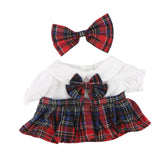 Maxbell 2Pcs Dolls Dress Suit with Bow Tie Hair Clip for 38cm Dolls Children's Gifts A