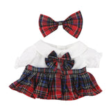 Maxbell 2Pcs Dolls Dress Suit with Bow Tie Hair Clip for 38cm Dolls Children's Gifts A