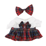 Maxbell 2Pcs Dolls Dress Suit with Bow Tie Hair Clip for 38cm Dolls Children's Gifts A
