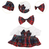 Maxbell 2Pcs Dolls Dress Suit with Bow Tie Hair Clip for 38cm Dolls Children's Gifts A