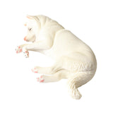 Lifelike Dog Sculpture Figurines Miniacture Toy for Boys Girls Children Kids White