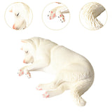 Lifelike Dog Sculpture Figurines Miniacture Toy for Boys Girls Children Kids White