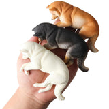 Lifelike Dog Sculpture Figurines Miniacture Toy for Boys Girls Children Kids White