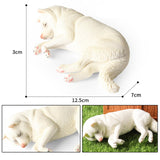 Lifelike Dog Sculpture Figurines Miniacture Toy for Boys Girls Children Kids White