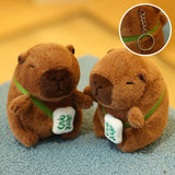 Maxbell Maxbell Capybara Keychain Plush Toy Funny Keyring Charm for Kids Girls Boys Children Green