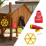 Maxbell Outdoor Treehouse Accessories Creative for Interactive Learning Ages 3+ Kids Red