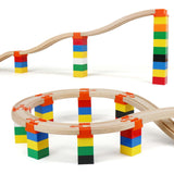 Maxbell 10Pcs Wood Train Track Adapter for Stem Kits Toy Building Set Building Games Yellow