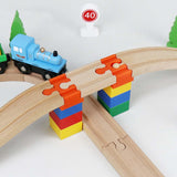 Maxbell 10Pcs Wood Train Track Adapter for Stem Kits Toy Building Set Building Games Orange