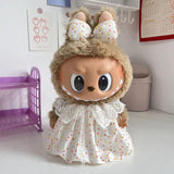 Maxbell 3x Plush Doll Dress for Kids Fashion Girl Doll Clothes Dress for 15inch Doll pink dots