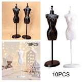 Maxbell 10 Pieces 1:6 Dollhouse Miniature Mannequin Stand for Sewing Jewelry Display Black