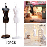 Maxbell 10 Pieces 1:6 Dollhouse Miniature Mannequin Stand for Sewing Jewelry Display Black