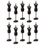 Maxbell 10 Pieces 1:6 Dollhouse Miniature Mannequin Stand for Sewing Jewelry Display Black