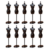 Maxbell 10 Pieces 1:6 Dollhouse Miniature Mannequin Stand for Sewing Jewelry Display Black