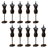 Maxbell 10 Pieces 1:6 Dollhouse Miniature Mannequin Stand for Sewing Jewelry Display Black