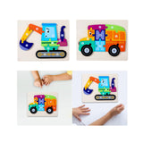 Maxbell Wooden Puzzle Toy Preschool Toy Montessori Blocks for Children Boy Girl Kids Excavator