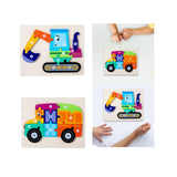 Maxbell Wooden Puzzle Toy Preschool Toy Montessori Blocks for Children Boy Girl Kids Excavator