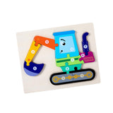 Maxbell Wooden Puzzle Toy Preschool Toy Montessori Blocks for Children Boy Girl Kids Excavator