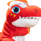 Maxbell Dinosaur Hand Puppet Comfortable Interesting Cognitive Development Plush Toy Red