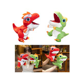 Maxbell Dinosaur Hand Puppet Comfortable Interesting Cognitive Development Plush Toy Red