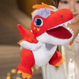 Maxbell Dinosaur Hand Puppet Comfortable Interesting Cognitive Development Plush Toy Red