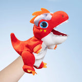 Maxbell Dinosaur Hand Puppet Comfortable Interesting Cognitive Development Plush Toy Red