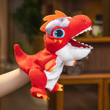 Maxbell Dinosaur Hand Puppet Comfortable Interesting Cognitive Development Plush Toy Red