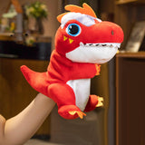 Maxbell Dinosaur Hand Puppet Comfortable Interesting Cognitive Development Plush Toy Red