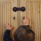 Child Safety Lock Kids Safety Cabinet Door Lock for Pet Door Cupboard Drawer Brown