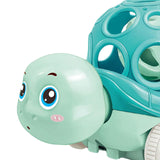 Maxbell Kids Friction Powered Vehicle Soft Rattle and Roll Truck for Kids Boys Girls Turtle Blue Green