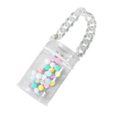 Maxbell Portable Doll Storage Case Cute Clear Clear Figure Display Bag Multi Purpose White with chain