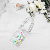 Maxbell Portable Doll Storage Case Cute Clear Clear Figure Display Bag Multi Purpose White with chain
