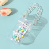 Maxbell Portable Doll Storage Case Cute Clear Clear Figure Display Bag Multi Purpose White with chain