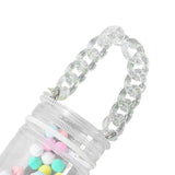 Maxbell Portable Doll Storage Case Cute Clear Clear Figure Display Bag Multi Purpose White with chain