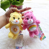 Maxbell Bear Plush Keychain Toy Charm Cartoon Backpack Bag Pendant Key Chain Pendant Rainbow Pink