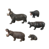 Maxbell 5 Pieces African Hippopotamus Birthday Gift Educational Toy Animals Figurine