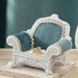 Maxbell 1/12 Miniature Dollhouse Sofa for Ob11 Doll Scene Small Jewelry Storage Case Dark Blue