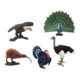 Maxbell 5 Pieces Mini Birds Figurines Model Artificial Birds Figure Toys for Kids Toy Style D