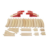 Maxbell Wooden Train Track Railway Construction Set for Children Kids Toddlers 10 in 1