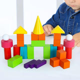 Maxbell Wooden Geometric Solids Educational Toy 3D Shapes for Teaching for Kids Home