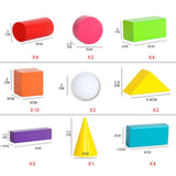 Maxbell Wooden Geometric Solids Educational Toy 3D Shapes for Teaching for Kids Home