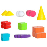 Maxbell Wooden Geometric Solids Educational Toy 3D Shapes for Teaching for Kids Home