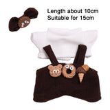 Maxbell 2xMini Doll Clothes Costumes Camisole Pants for Pendant Doll Kids Age 4-7 8-10 brown