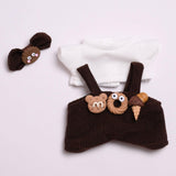 Maxbell 2xMini Doll Clothes Costumes Camisole Pants for Pendant Doll Kids Age 4-7 8-10 brown
