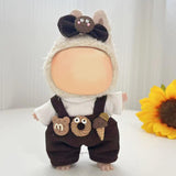 Maxbell 2xMini Doll Clothes Costumes Camisole Pants for Pendant Doll Kids Age 4-7 8-10 brown